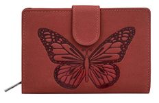 URBAN FOREST Celia Red Leather Wallet for Women