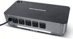 GOLDENMATE 600VA/360W Lithium UPS Battery Backup and Surge Protector, LiFePO4 Battery Backup (76.8Wh), 5 Outlets & 2 USB Ports, Built-in Emergency Light, Compact Wall Mount UPS for Home Office