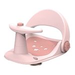 flower frail Baby Bath Seat for 6-18months Foldable and Fixed Baby Shower Chair with Suction Cup and Water Spray Design Ergonomic Baby Seat with Non-Slip Pad