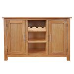 Aurotrice Wine Cabinets OAK 3 Racks 7 Tier Shelves Bergen 2 Doors 44" Sideboard with Wine Rack Natural