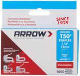 Arrow Fastener 508SS1 Genuine T50 1/2-Inch Stainless Staples, 3 Pack of 1000