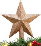 Christmas Concepts® 20cm Glitter Tree Top Star Decoration – Christmas Tree Topper (Rose Gold)