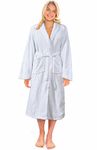 Forever Britain Luxury Avaris Shawl Collar 100% Cotton Terry Bathrobe High Absobent & Soft (White)