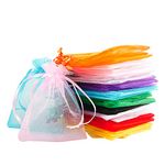 DoGeek Organza Bags 2.8x3.6 Inch, 60PCS Mix Color Mini Gift Bags Mesh Bags with Drawstring Organza Jewelry Pouches Mesh Bags Wedding Party Christmas Gift Halloween Candy Bag (9 * 7 cm)