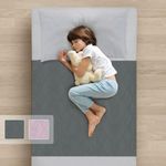 Guardedsleep potty training bed sheets, 100% waterproof bed pad for single beds, washable night time toilet training bedwetting mat for toddlers and kids (2, Grey, With Wings)