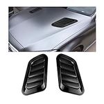 CGEAMDY Car Hood Vents, Universal Car ABS Decorative Air Flow Intake Scoop Turbo Bonnet Vent Cover Hood for Bonnet Vent Hood Air Intake Trim Cover, ABS Plastic Chrome, Multiple Colours (Black)