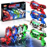 VATOS Rechargeable Laser Tag Set of 4, Infrared Laser Tag Gun with LED Screen, Sound & Vibration, 40m Range Indoor Outdoor Shooting Game Toys for Boys Girls, Great Birthday Gift for Kids Teenages 6+
