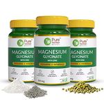 Pure Nutrition Magnesium Glycinate + Zinc, 180 Veg Tablets (60x3) | For Bone, Muscle & Nerve Health l Better Relaxation & Sleep Quality | Helps Ease Period Cramps | Supports Stress Relief & Heart Health