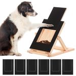 Dog nail file, Dog Nail Scratch Board, Dog Scratch Board with Support Built-in Food Box File Nail Sandpaper Dog Scraper Puppy Nail Rub Toy Black