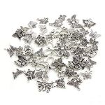 Healifty 60Pcs Butterfly Charm Pendant DIY Jewelry Making Charms for Necklace Bracelet Earring Crafting Jewelry Making