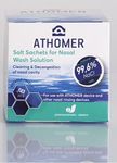 Athomer Nasal Wash Salt - 50 Sachets x 2.5g of Sea Water Salt - Cleans and Decongests The Nasal Cavity - Gentle and Moisturizing for Adults and Kids