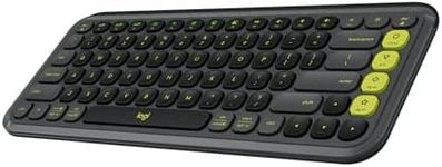 Logitech POP ICON Keys Wireless Bluetooth Keyboard, Comfortable Typing, Programmable Keys, Easy-Switch Between up to 3 Devices, for Laptop, Tablet, PC – Graphite and Green