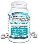 Nattokinase Supplement. Non-GMO Natto Extract Enzyme. 100 mg, 2000 FUs. 60 Veggie Caps (60-day supply)