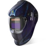 HITBOX Auto Darkening Welding Helmet Solar Powered Welding Hood with Adjustable Wide Shade Range 4/9-13 for Mig Tig Arc Welder(COSMIC)