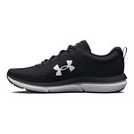 UNDER ARMOUR Women's Charged Assert 10 Running Shoe, (001) Black/Black/White, 7