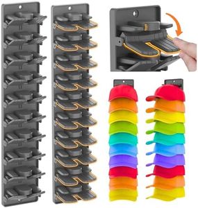 BRUBEQO Hat Organizer for Baseball Caps 2 Packs with Built-in Spring Clips - Wall Mount Closet Hat Rack Holder,Storage for Door/Closet Display Hat Racks Hanger (Strong Adhesive & Screws) Matte Black.