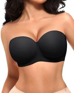 SHAPELLX Women's Bra Strapless Convertible Multiway Underwear with Underwire Supportive Push Up Bras(Black,38D)