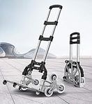 Yinleader aluminium stair climbing trolley, folding trolley, extremely robust, extra long 106 cm handle, four 360° universal wheels, includes shopping box and expander rope