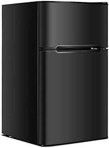 KOTEK Mini Fridge with Freezer, 3.2 Cu.Ft Compact Refrigerator with Reversible 2 Doors, 7 Level Adjustable Thermostat & Removable Shelves, Small Refrigerator for Bedroom/Office/Dorm/Apartment (Black)