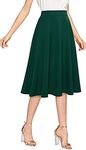 Janak 'n' Masaaya Women's A-Line Knee Length Skirt, Side Pockets (Bottle Green)