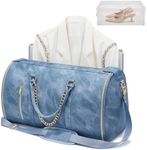 STHMEOOHT Garment Duffle Bag for Travel, Convertible 20.5×10×12.5 Inch Carry On Garment Bag for Women, Foldable Travel Bag with Shoe Compartment & Toiletry Pocket for Business Travel, Vacation, Blue