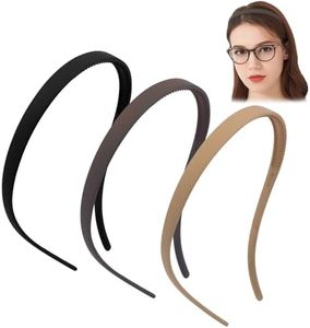 TOBATOBA Flex No Pressure Headbands, Headbands for Glasses Wearers, Sunglasses Headband No Headache Headband Comfortable Headbands, Matte Plastic Headbands with Teeth, Non Slip for Women Girls