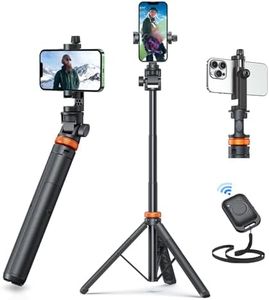 EUCOS 62" Phone Tripod, Tripod for iPhone & Selfie Stick Tripod with Remote, Extendable Phone Tripod Stand & Travel Tripod, Solidest Cell Phone Tripod Compatible with iPhone/Android