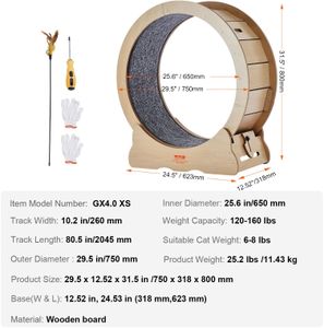 VEVOR Large Cat Exercise Wheel – Sturdy Indoor Pet Running Wheel