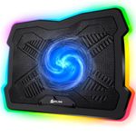 KLIM Ultimate - RGB Laptop Cooling Pad with LED Rim - New - Gaming Laptop Cooler - USB Powered Fan - Very Stable and Silent Laptop Stand - Compatible up to 17" - PC Mac PS5 PS4 Xbox One - Black