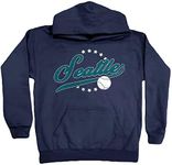 Xtreme Apparrel Seattle Vintage Baseball Kid's Fan Hoodie Sweatshirt (Navy Hoodie, YS), Seattle - Navy Hoodie, S