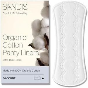 SANDIS Feminine Pad for Women - 100% Organic Cotton Ultra Thin for Periods Menstrual Pads Sanitary Napkins Super Absorbency Leak Protection Panty Liners 36 Count