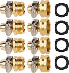 Biswing Garden Hose Repair Connector with Stainless Steel Clamps, 5/8" Barb x 3/4" GHT Thread Aluminum Water Hose Pipe Repair Kit, Female and Male Hose Connectors, 4 Pack