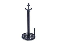 Hampton Nautical Rustic Dark Blue Anchor Paper Towel Holder 16" Decoration-Vintage Cast Iron