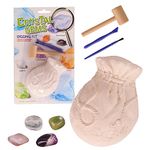 Gem Bag Archaeology Dig Out Kit, Discover a Selection of Four Shiny Gems in this exciting Excavation Kit, Realistic Digging Adventure, Educational History Toy for Children (Gem Bag Dig up Set)