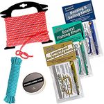 Deluxe Knot Tying Kit with Rope, Cord, Fishing Line, and 3 Knot Tying Guides (Outdoors, Fishing, Boating) - Learn How to Tie 42 Knots