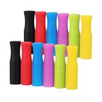 12PCS Silicone Straw Tips, Multicolored Food Grade Straws Tips Covers Only Fit for 1/4 Inch Wide(6MM Outdiameter) Stainless Steel Straws