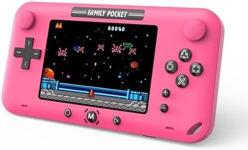 Handheld Games Console 4.0 Inch Screen Retro Games Console - Preloaded 150 Classic Video Games Player Electronic Gaming Xmas Present (Pink)