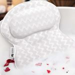 Sierra Concepts Bath Pillow Spa Bathtub Ergonomic for Tub, Neck, Head, Shoulder Pillows Support Cushion Headrest - Luxury Soft 3D Mesh + Six Strong Grip Suction Cups Soaking Large 18" x 18", Paradise