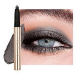 Metallic Eyeshadow Pencil, Lasting Shimmer Eyeshadow Stick,Highly Pigmented Waterproof Eyeliner Pencil, Create Glitter Eye Contour Makeup,Perfect Gifts for Women 12 Midnight Black Shimmer