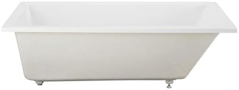 Voltaire 72 x 36 Reversible Drain Soaking Drop-in Bathtub in Glossy White with Integrated Overflow, Drain Included