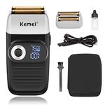 Kemei Foil Shaver for Men Electric Razor with Bald Trimming Cordless Electric Shavers with LED Display Father Day Gifts