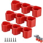 Yinniy Compatible with Milwaukee M12 Battery Holder with Battery Slot,4 Pack Wall Mount Storage for 48-11-2420 48-11-2401 48-11-2411, Battery Packout Compatible with Makita/Bosch Battery Tool Holders