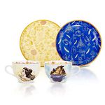 Disney Beauty and the Beast Bone China Teacup and Saucer, Set of 2 | Tea Party with Coffee, Espresso, Mocha