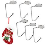 WEDNOK 6 Pieces Christmas Stocking Hook Christmas Stocking Holder Santa Boot Holder Xmas Boot Holder Fireplace Pendant Holder Table Bag Christmas Stocking Hooks