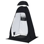 BLEQYS® Pop Up Privacy Tent Shower Tent Portable Outdoor Camping Bathroom Toilet Tent Changing Dressing Room Privacy Shelters Room for Hiking and Beach‚ with Carry Bag (Black)