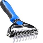 2 In 1 Pet Grooming Tool Dog Brush - Double Sided Dematting Comb - Undercoat Rake Deshedding Tool, Cat Matted Fur Remover For Long Haired Cat Dog Tangles Removing