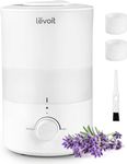 LEVOIT Humidifiers for Bedroom Large Room, 3L Cool Mist Top Fill Oil Diffuser for Baby Nursery and Plants, 360 Degree Nozzle, Quiet Rapid Ultrasonic Humidification for Home Whole House, White