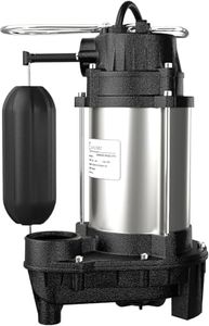LANCHEZ 1/2 HP Submersible Cast Iron and Stainless Steel Sump Pump with Integrated Vertical Float Switch, 5200 GPH, Heavy Duty Basement Sewage Pump, 1-1/2" NPT Discharge Effluent Pump