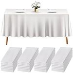 24 White Plastic Tablecloth - 108 x