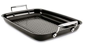 All-Clad Outdoor Nonstick Roaster Set 15x11 Inch Oven Grill Safe 500F Roaster Pan, Pots and Pans, Cookware Black